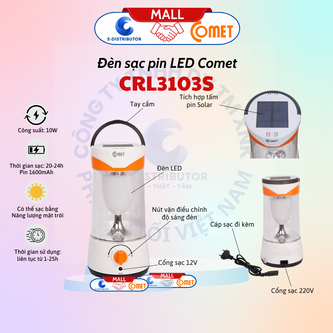 Đèn sạc Led Comet CRL3103S