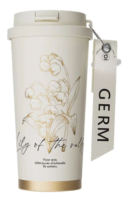Ly giữ nhiệt Hoa Huệ Thung Lũng GERM GE-23AW-B47 (Trắng trà 500ml)