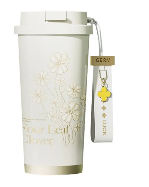 Ly giữ nhiệt Cỏ Bốn Lá vàng Gold GERM GE-23AW-B76 (Trắng 500ml)