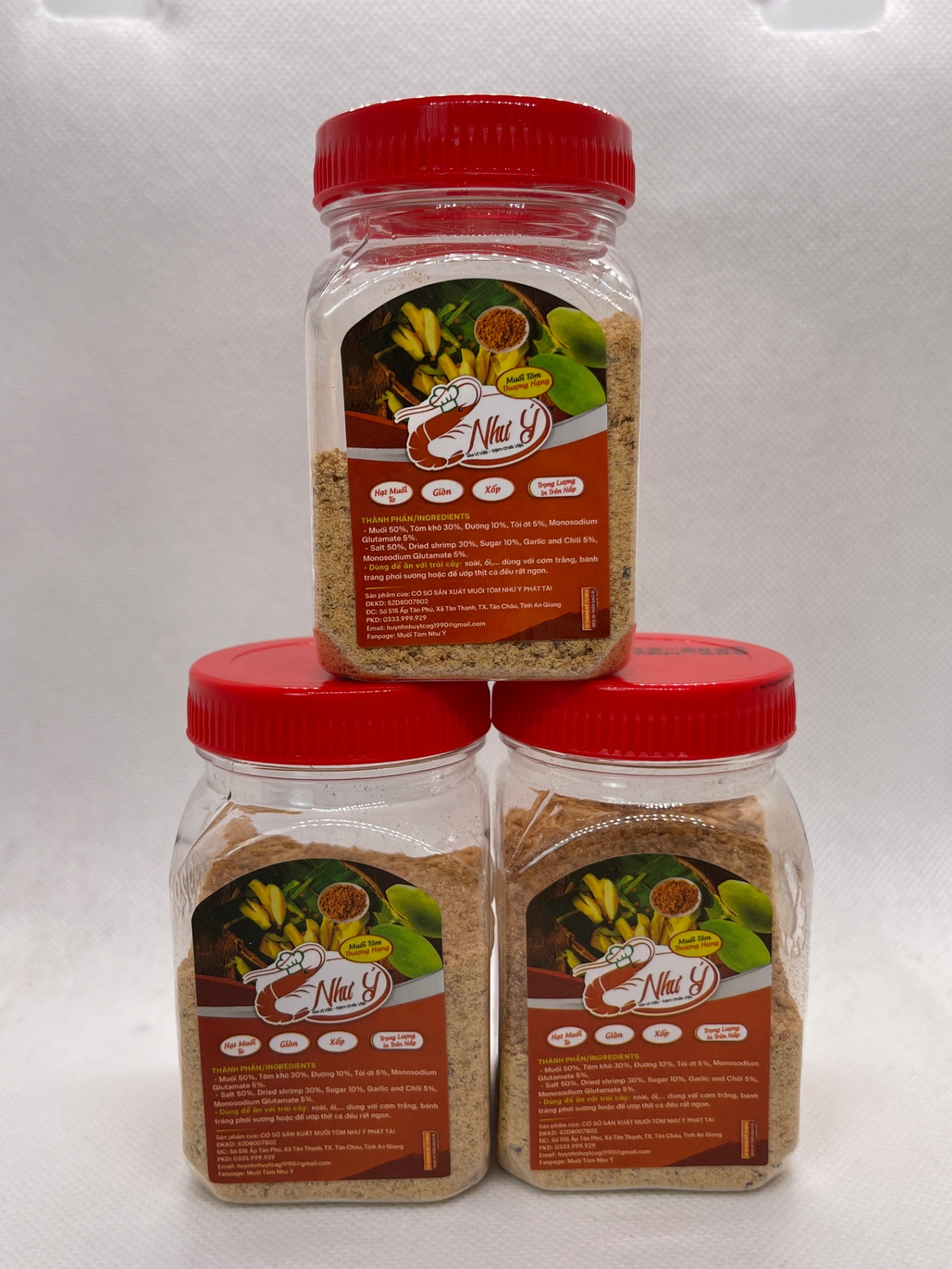 Combo 3 muối tôm Như Ý hạt nhuyễn 60g