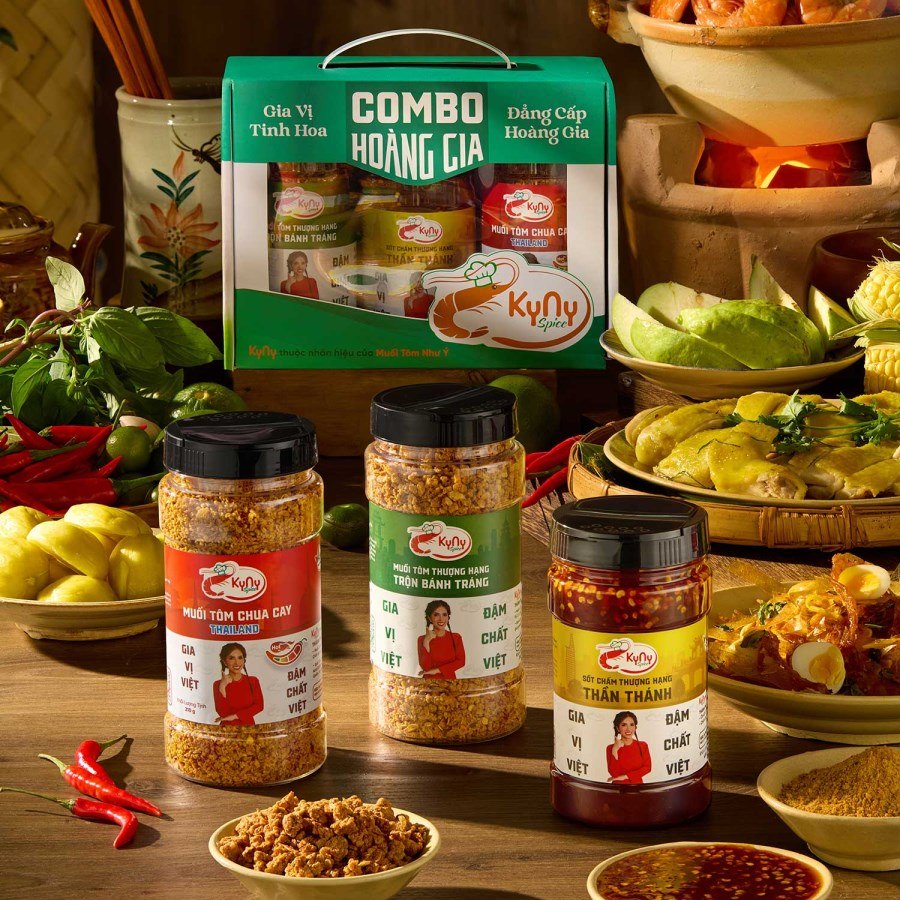 Combo Hoàng Gia KyNy chua cay Thái Lan , muối tôm thượng hạng trộn bánh tráng , sốt chấm thượng hạng thần thánh