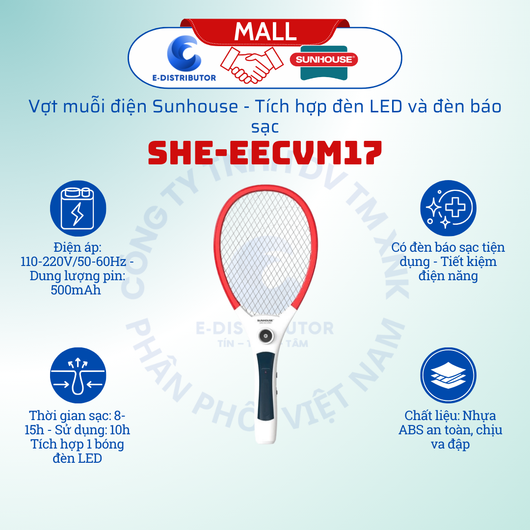 Vợt muỗi SUNHOUSE SHE-EECVM17