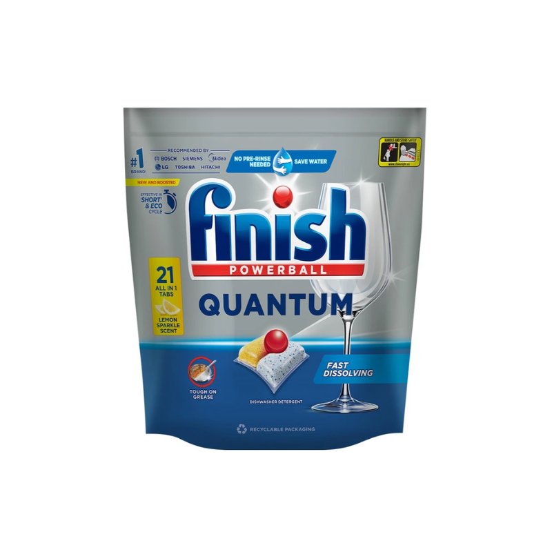 Viên Rửa Chén Bát Finish QUANTUM hương chanh 21 viên