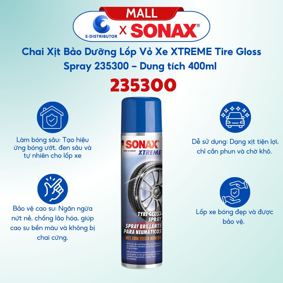Bảo Dưỡng Lốp (Vỏ) Dạng Phun Sonax 235300