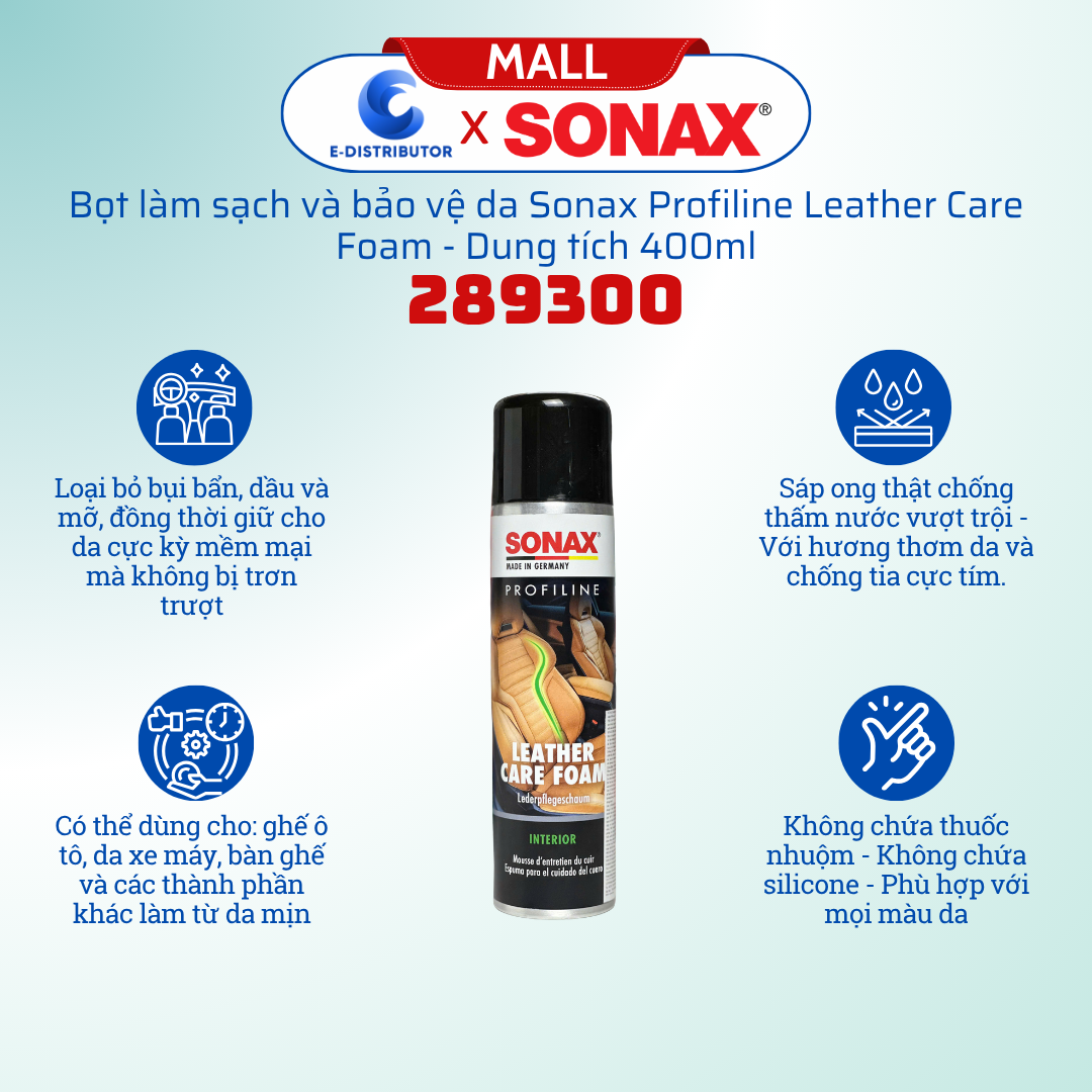 Bọt Làm Sạch Và Bảo Vệ Da Sonax 289300