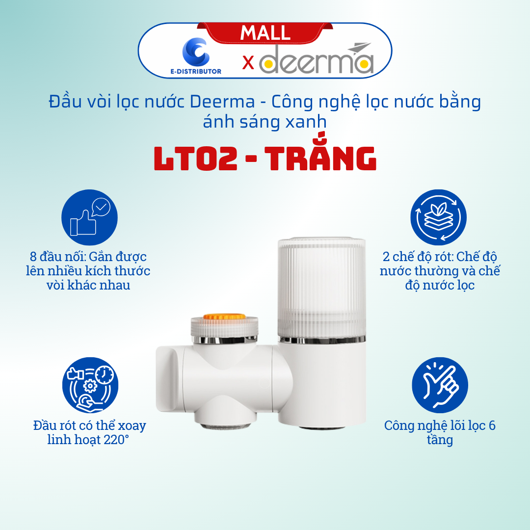 Đầu vòi lọc nước Deerma LT02 trắng