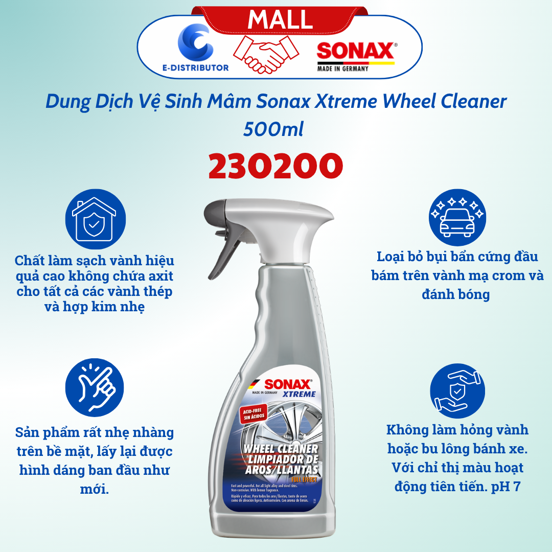 Dung Dịch Làm Sạch Mâm (Vành) Kim Loại Sonax 230200