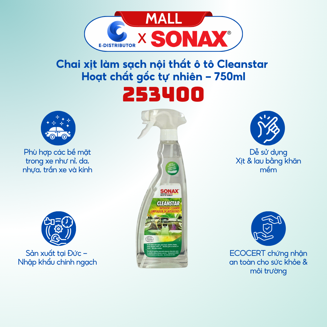 Làm Sạch Nội Thất Sonax 253400