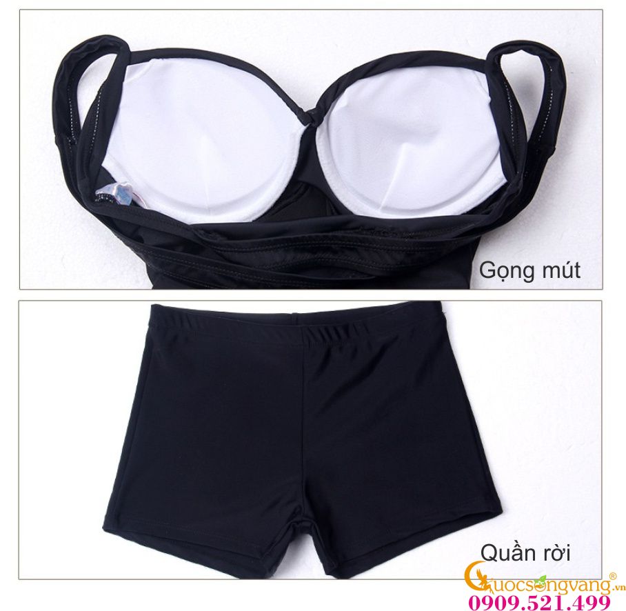 Đồ bơi nữ váy bơi hai mảnh GLSWIM007-Đen