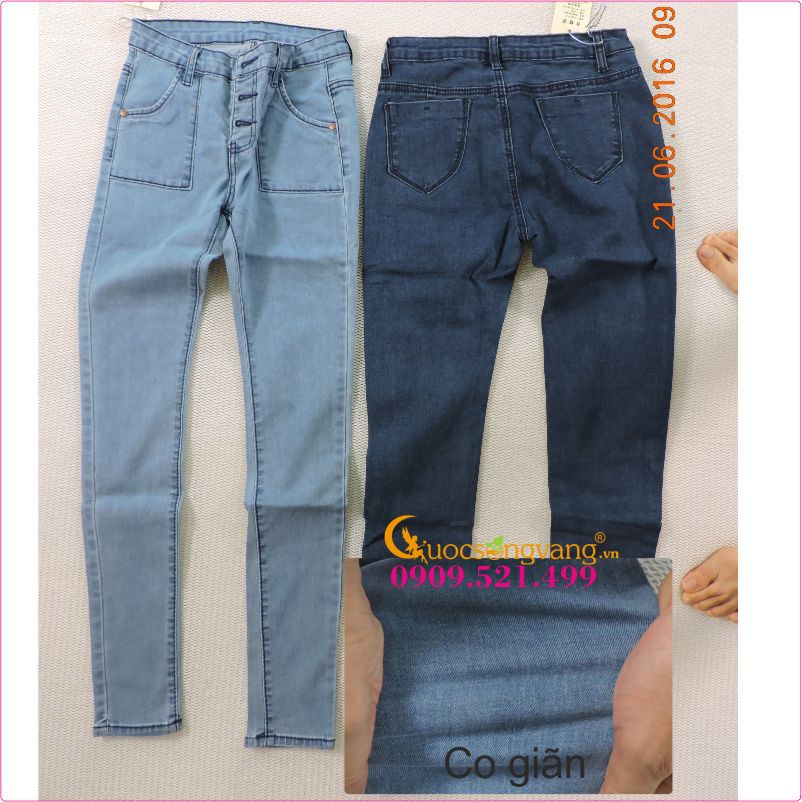 Quần jean nữ Skinny quần jean kiểu GLQ002-Xanhnhat