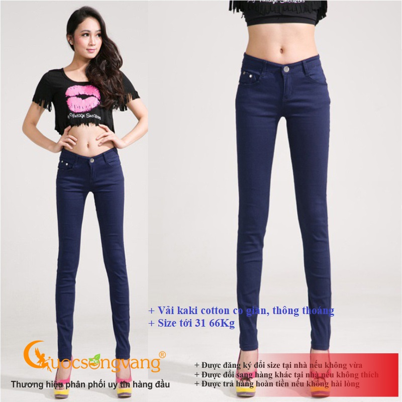 Quần kaki nữ công sở màu xanh đen co giãn skinny GLQ019-Xanhđen