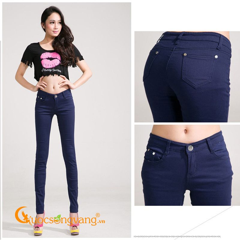 Quần kaki nữ công sở màu xanh đen co giãn skinny GLQ019-Xanhđen