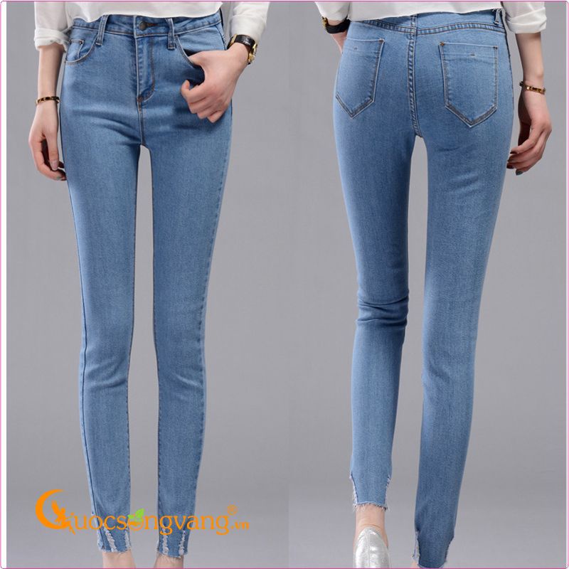 Quần jean nữ đẹp lưng cao kiểu quần jean skinny không lai GLQ017