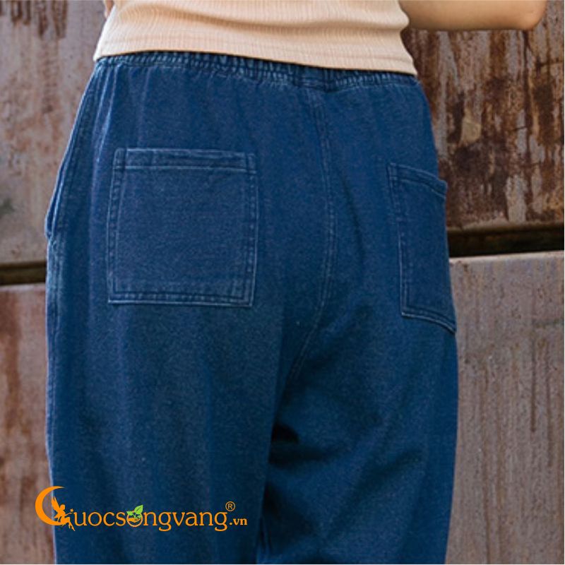 Quần jean nữ jogger kiểu quần jogger lưng thun GLQ014-Xanhđen