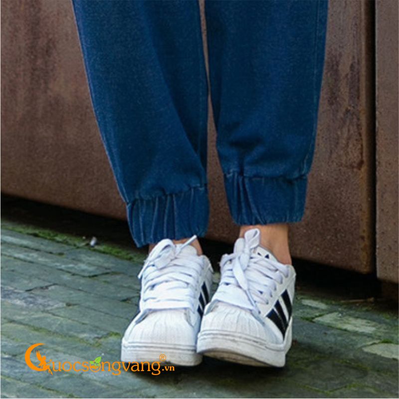 Quần jean nữ jogger kiểu quần jogger lưng thun GLQ014-Xanhđen