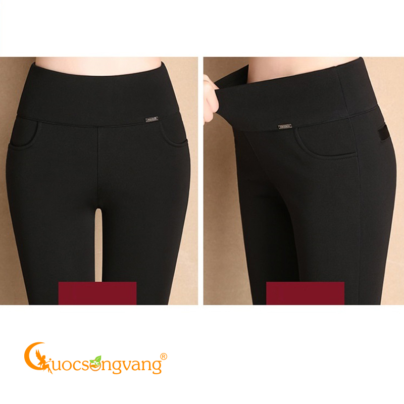 Quần nữ quần legging nữ cotton co giãn 4 chiều GLQ047 đen