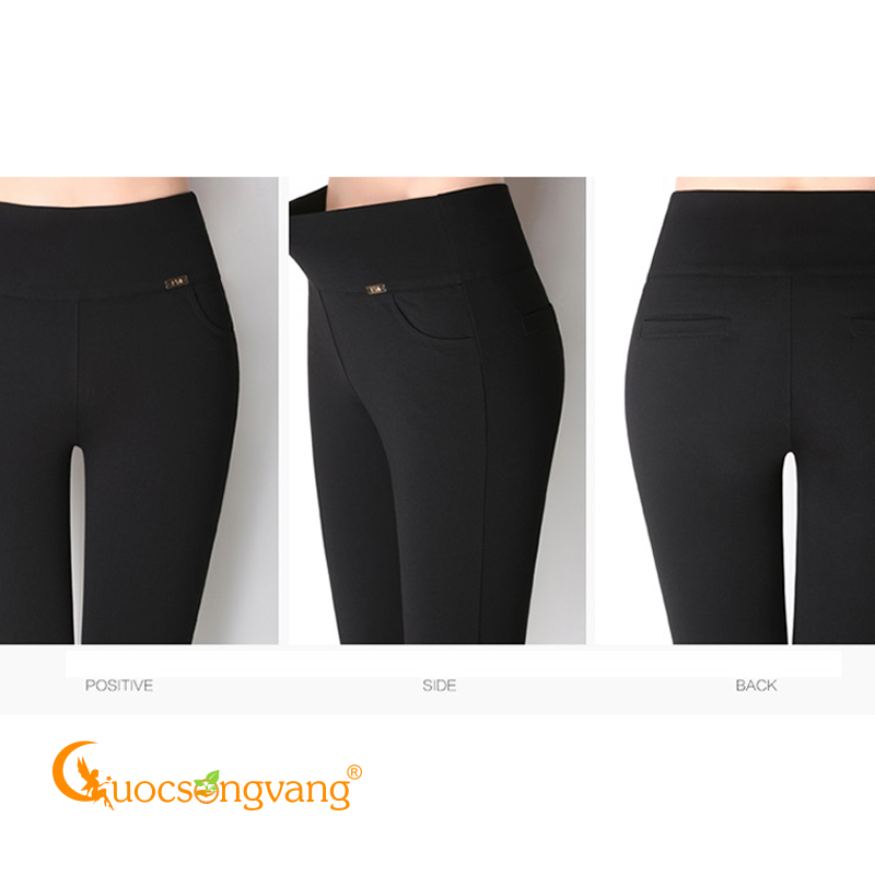 Quần nữ quần legging nữ cotton co giãn 4 chiều GLQ047 đen