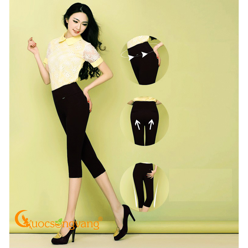 Quần lửng nữ quần legging lửng cotton co giãn 4 chiều GLQ047 lửng đen