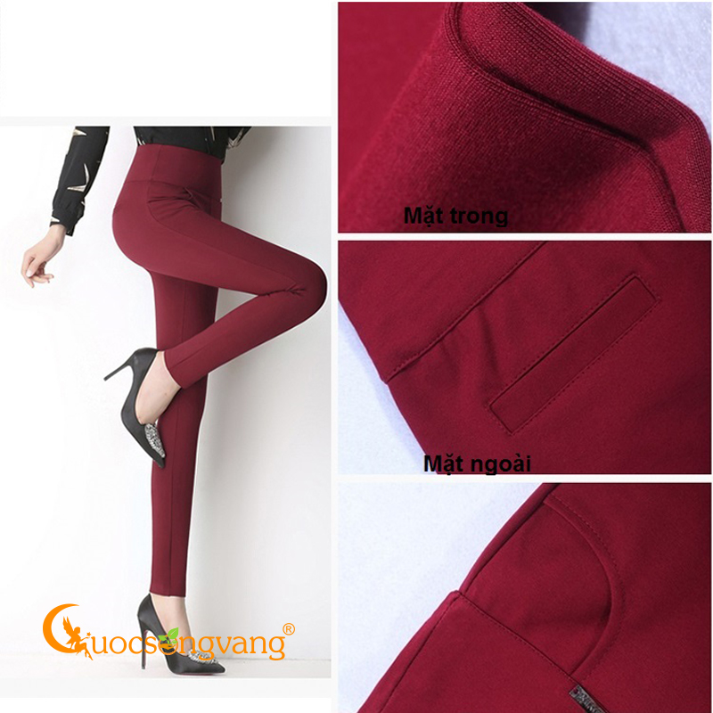 Quần nữ quần legging cao cấp cotton co giãn 4 chiều GLQ047 đỏ