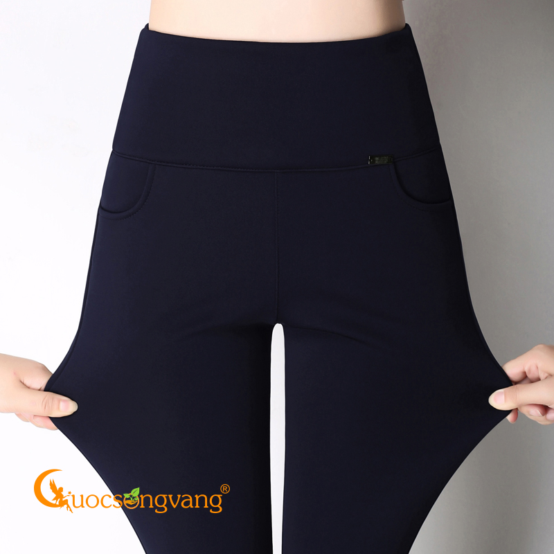 Quần nữ quần treggings cotton co giãn 4 chiều GLQ047 xanh đen