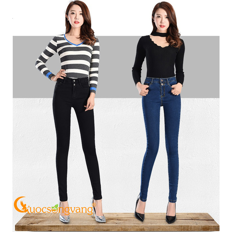 Quần nữ skinny quần jeans nữ lưng cao dáng ôm GLQ054