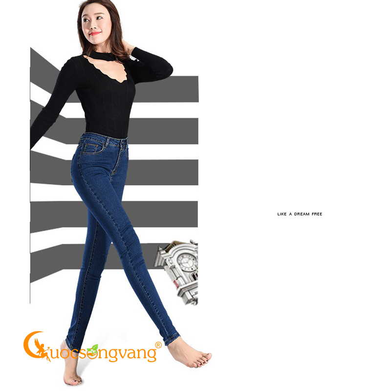 Quần nữ skinny quần jeans nữ lưng cao dáng ôm GLQ054