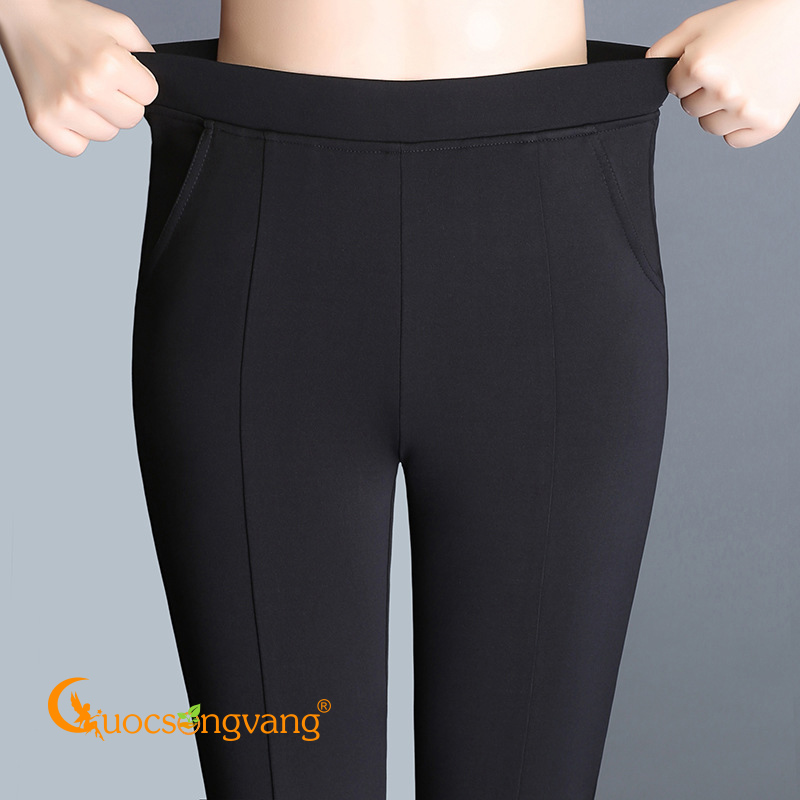 Quần công sở nữ ống loe quần treggings lưng thun lưng vừa GLQ070