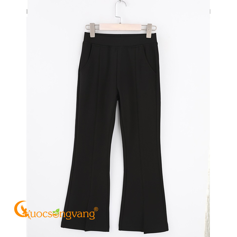 Quần công sở nữ ống loe quần treggings lưng thun lưng vừa GLQ070