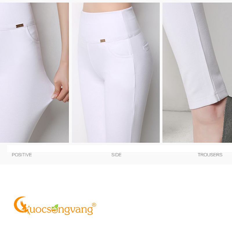 Quần nữ legging 4 chiều quần legging nữ màu trắng GLQ047