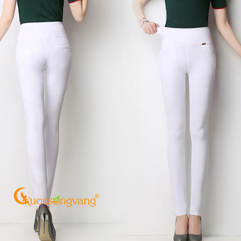 Quần nữ legging 4 chiều quần legging nữ màu trắng GLQ047