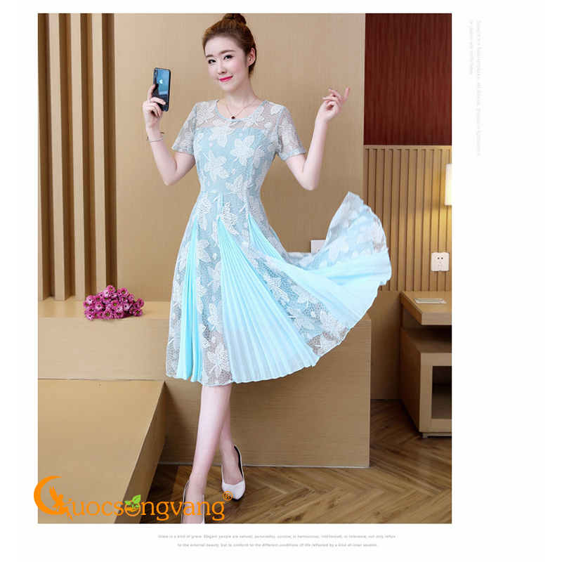 Váy đầm nữ big size váy đầm xòe ngắn tay GLV098