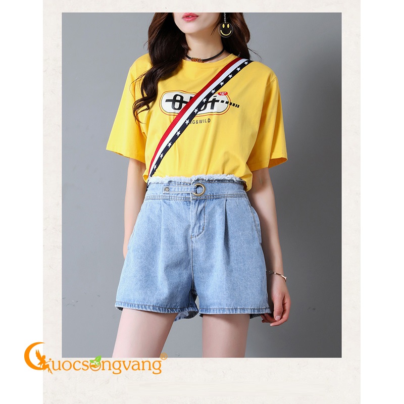 Quần đùi nữ quần short jean nữ xanh ngọc GLQ089