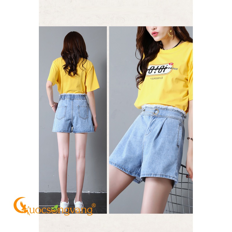 Quần đùi nữ quần short jean nữ xanh ngọc GLQ089