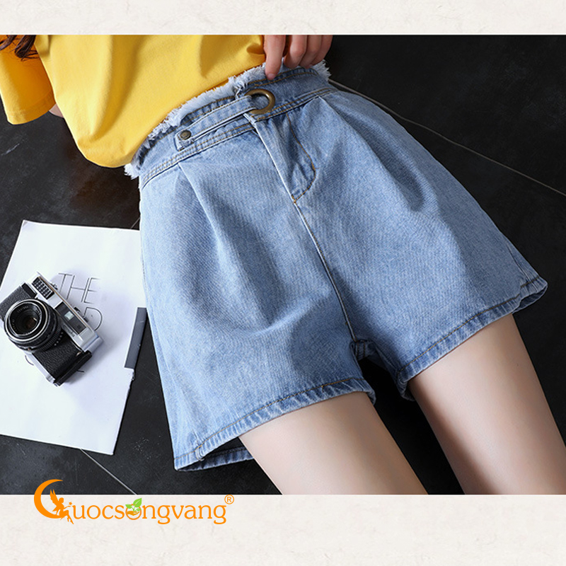 Quần đùi nữ quần short jean nữ xanh ngọc GLQ089