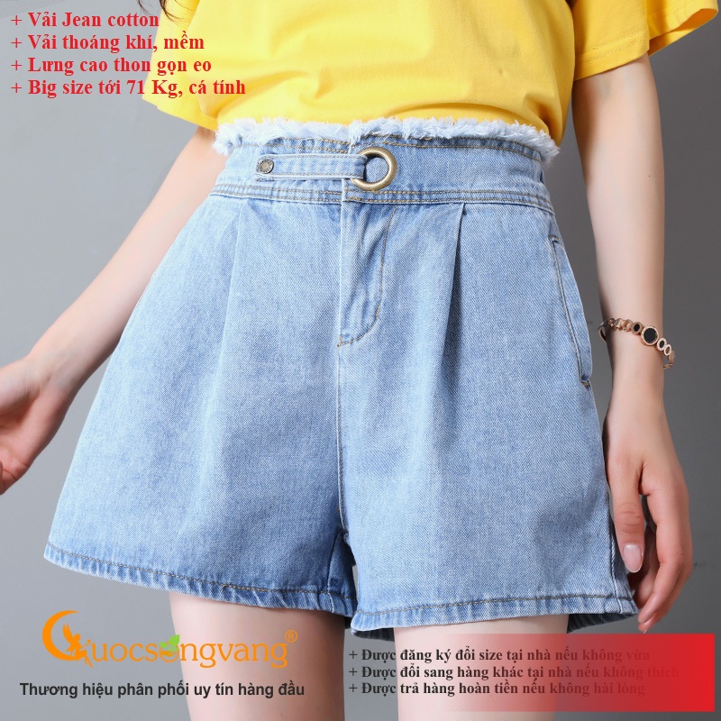 Quần đùi nữ quần short jean nữ xanh ngọc GLQ089