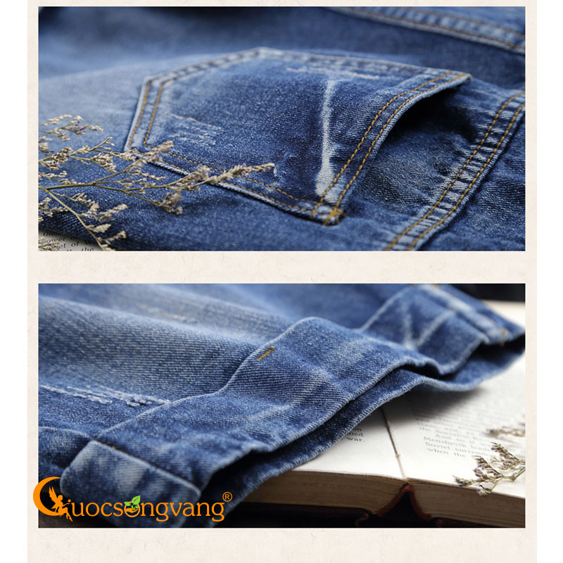 Quần short jean nữ màu xanh nhạt quần jean short GLQ093