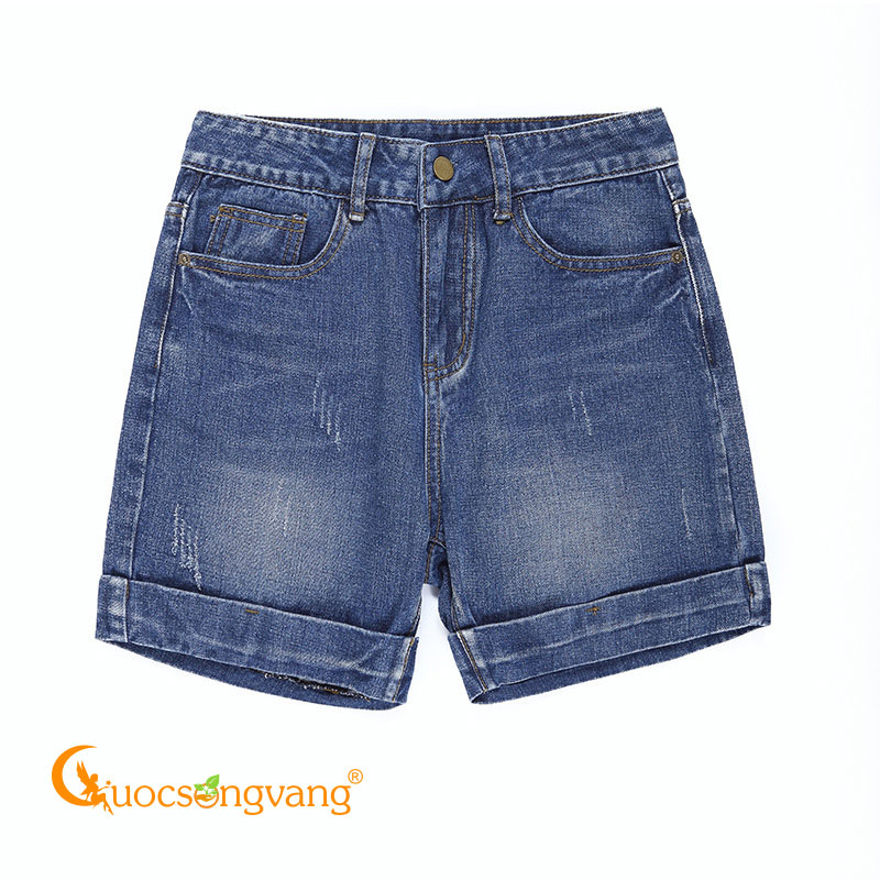 Quần short jean nữ màu xanh nhạt quần jean short GLQ093