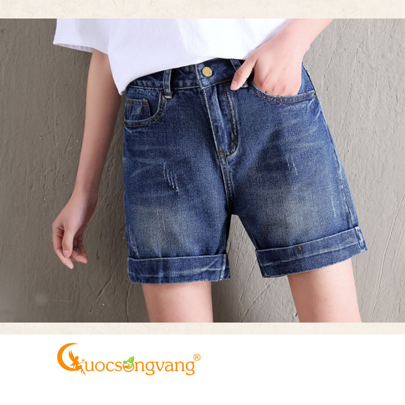 Quần short jean nữ màu xanh nhạt quần jean short GLQ093