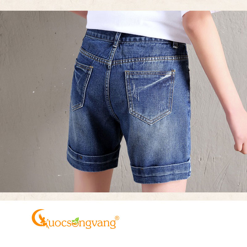 Quần short jean nữ màu xanh nhạt quần jean short GLQ093