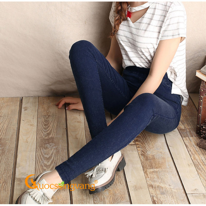 Quần legging nữ in kiểu jean quần cotton 2 chiều in hình jean big size GLQ100