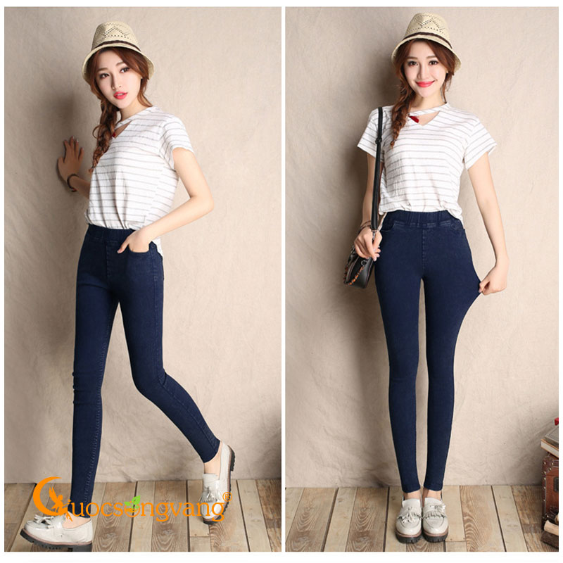 Quần legging nữ in kiểu jean quần cotton 2 chiều in hình jean big size GLQ100