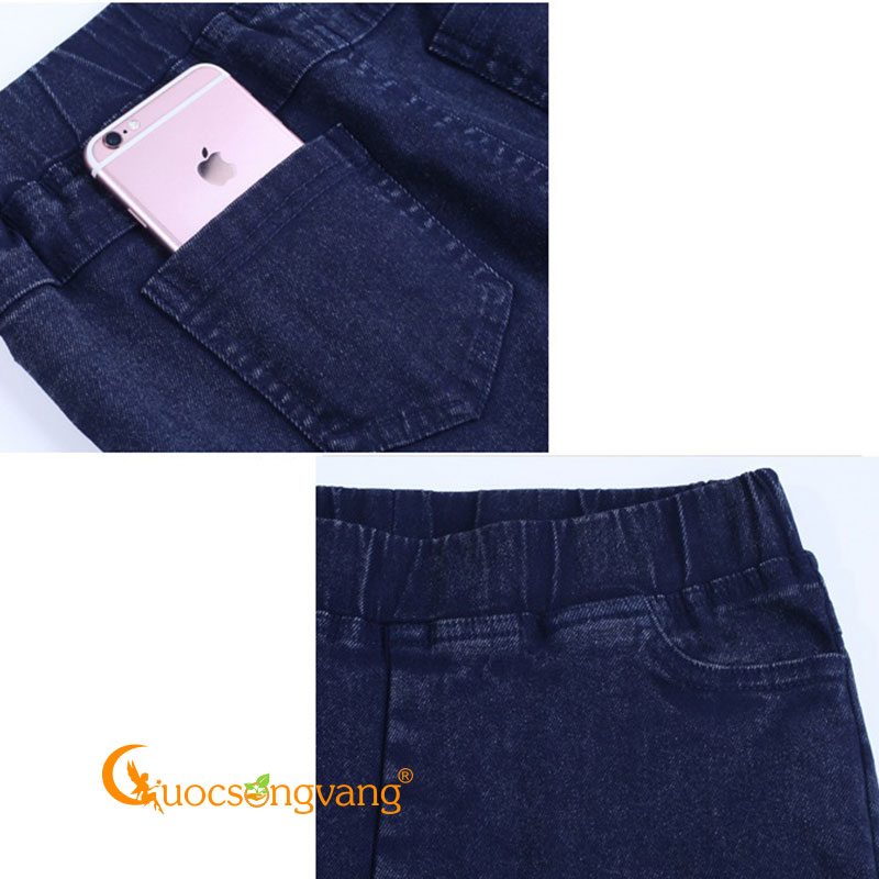 Quần legging nữ in kiểu jean quần cotton 2 chiều in hình jean big size GLQ100