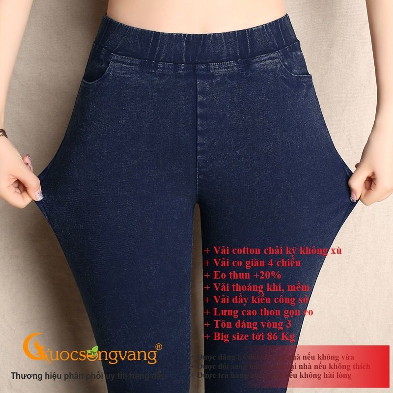 Quần legging nữ in kiểu jean quần cotton 2 chiều in hình jean big size GLQ100