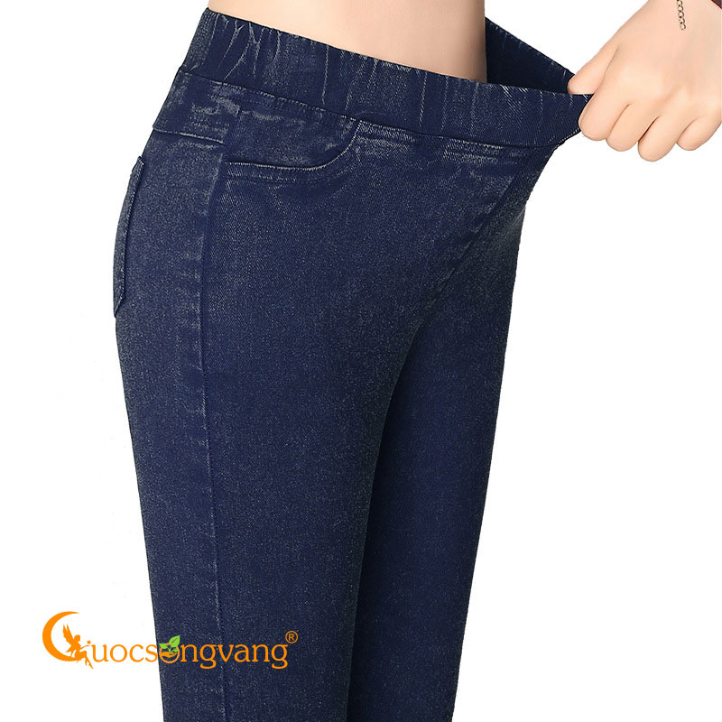 Quần legging nữ in kiểu jean quần cotton 2 chiều in hình jean big size GLQ100