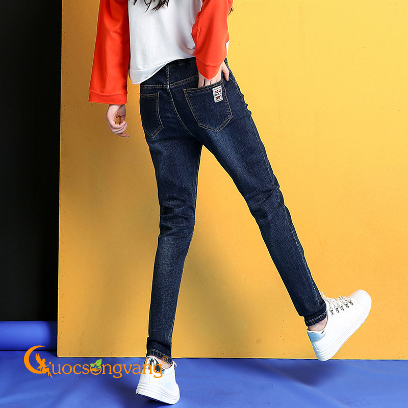 Quần jeans nữ đẹp quần harem lưng thun GLQ102