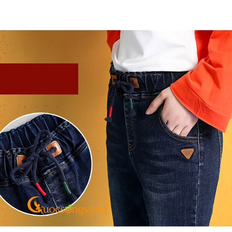 Quần jeans nữ đẹp quần harem lưng thun GLQ102