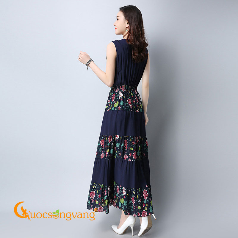 Váy đầm dài kiểu bohemian váy đầm suông maxi GLV140