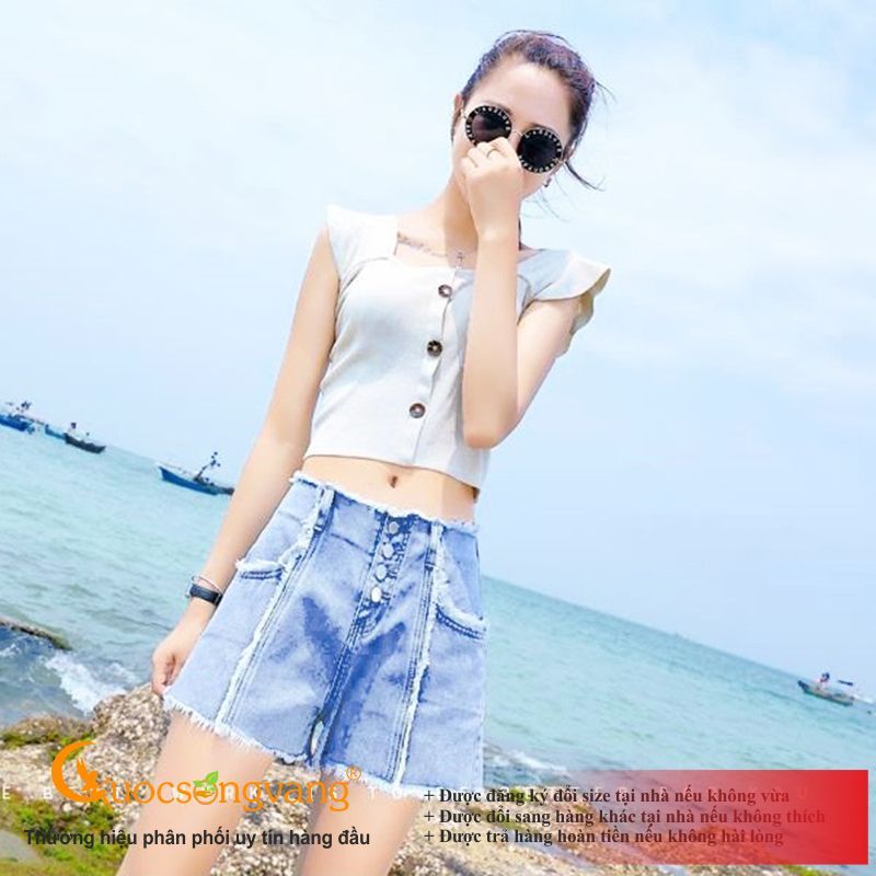 Áo len dệt kim mùa hè áo crop top dễ thương GLA271