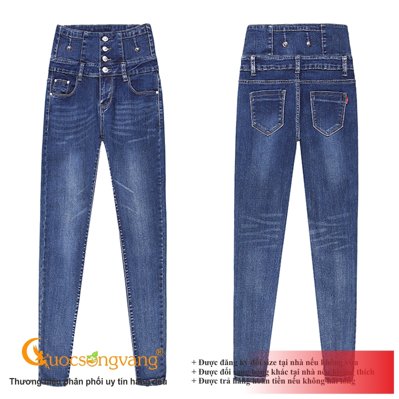 Quần jean nữ lưng cao quần skinny nữ co giãn GLQ124