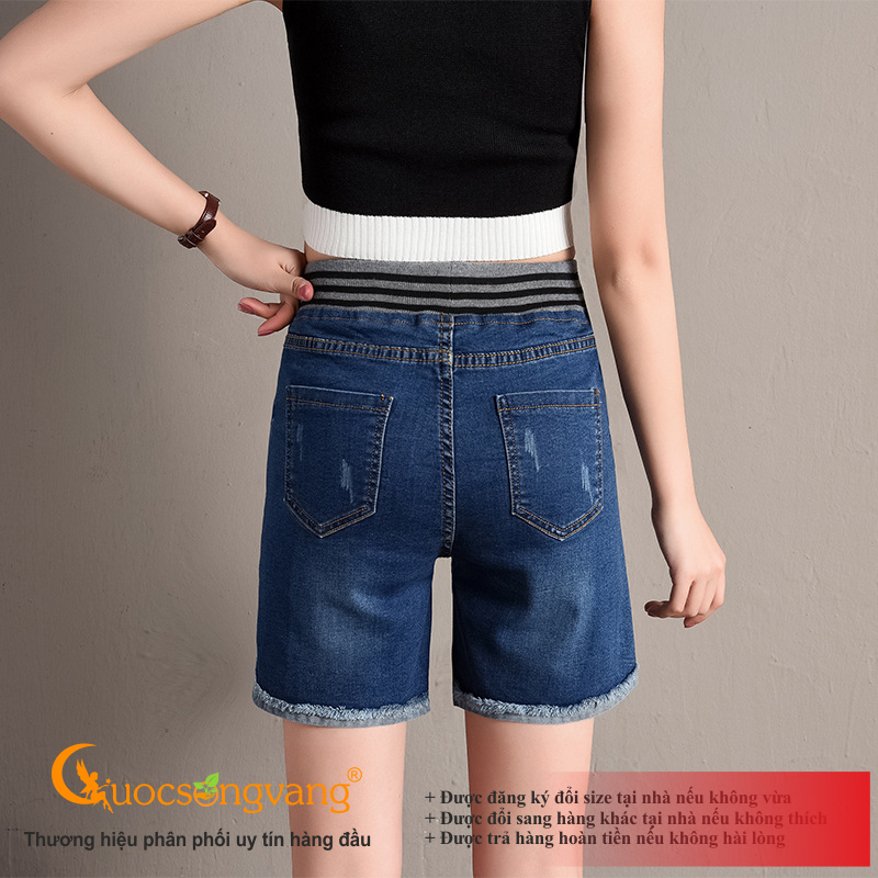 Quần short jean lưng cao quần short lưng thun GLQ123